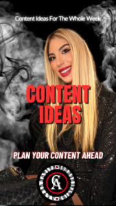Content ideas for the whole week.